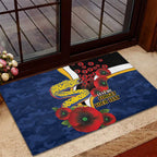 Parramatta Eels ANZAC Personalised Rubber Doormat Lest We Forget Poppy Camo