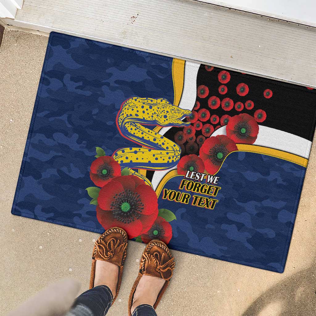 Parramatta Eels ANZAC Personalised Rubber Doormat Lest We Forget Poppy Camo