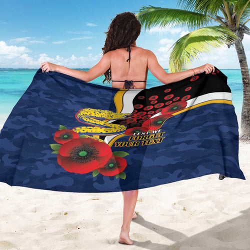 Parramatta Eels ANZAC Personalised Sarong Lest We Forget Poppy Camo