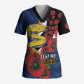 Parramatta Eels ANZAC Personalised Scrub Top Lest We Forget Poppy Camo