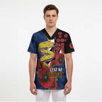 Parramatta Eels ANZAC Personalised Scrub Top Lest We Forget Poppy Camo