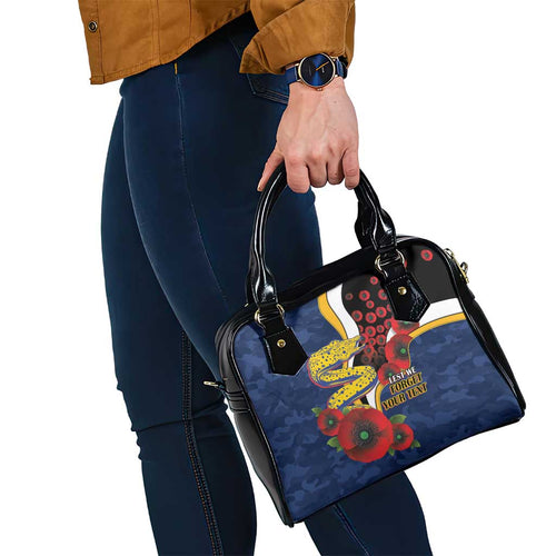 Parramatta Eels ANZAC Personalised Shoulder Handbag Lest We Forget Poppy Camo