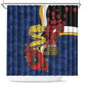 Parramatta Eels ANZAC Personalised Shower Curtain Lest We Forget Poppy Camo