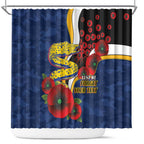 Parramatta Eels ANZAC Personalised Shower Curtain Lest We Forget Poppy Camo