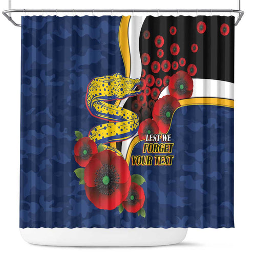 Parramatta Eels ANZAC Personalised Shower Curtain Lest We Forget Poppy Camo