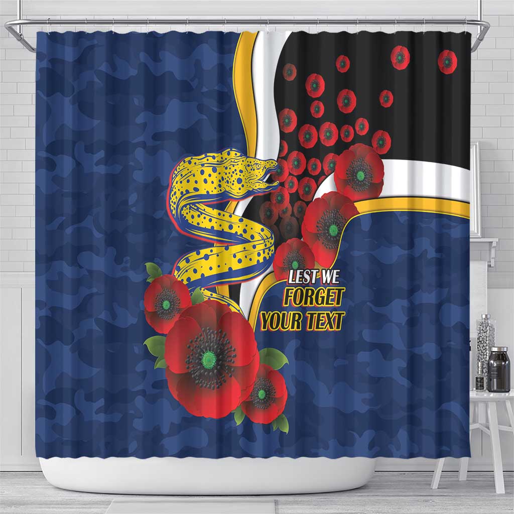 Parramatta Eels ANZAC Personalised Shower Curtain Lest We Forget Poppy Camo