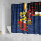 Parramatta Eels ANZAC Personalised Shower Curtain Lest We Forget Poppy Camo