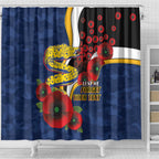 Parramatta Eels ANZAC Personalised Shower Curtain Lest We Forget Poppy Camo