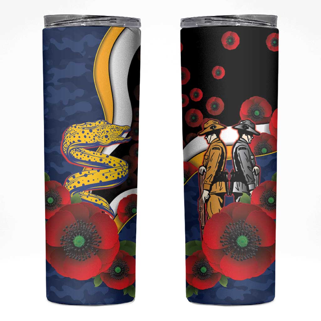 Parramatta Eels ANZAC Personalised Skinny Tumbler Lest We Forget Poppy Camo