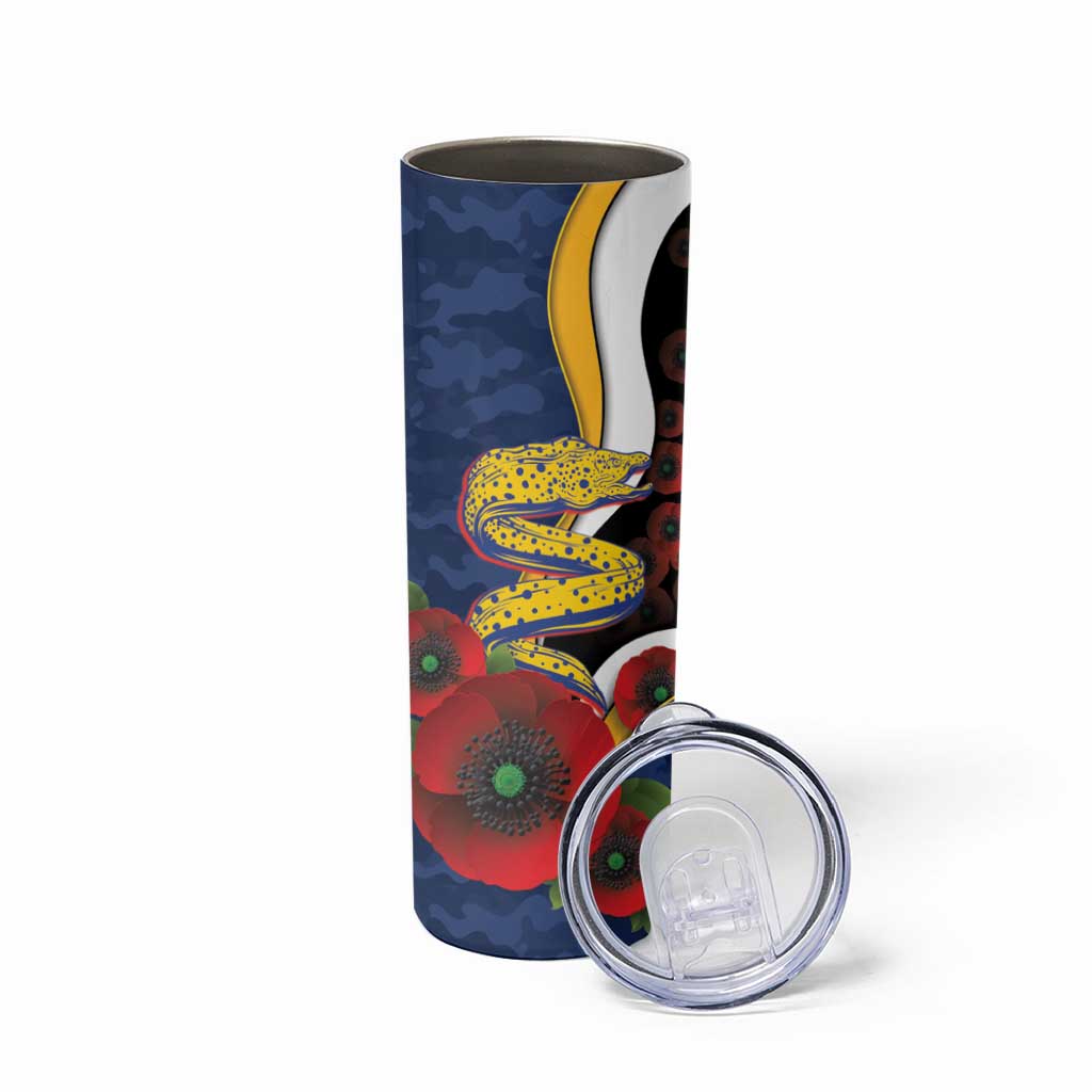 Parramatta Eels ANZAC Personalised Skinny Tumbler Lest We Forget Poppy Camo