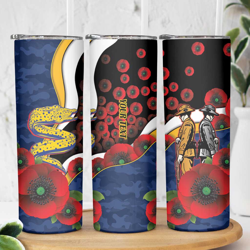 Parramatta Eels ANZAC Personalised Skinny Tumbler Lest We Forget Poppy Camo
