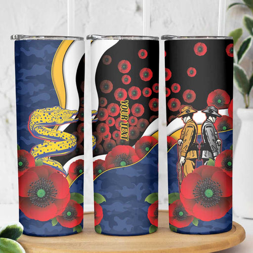 Parramatta Eels ANZAC Personalised Skinny Tumbler Lest We Forget Poppy Camo