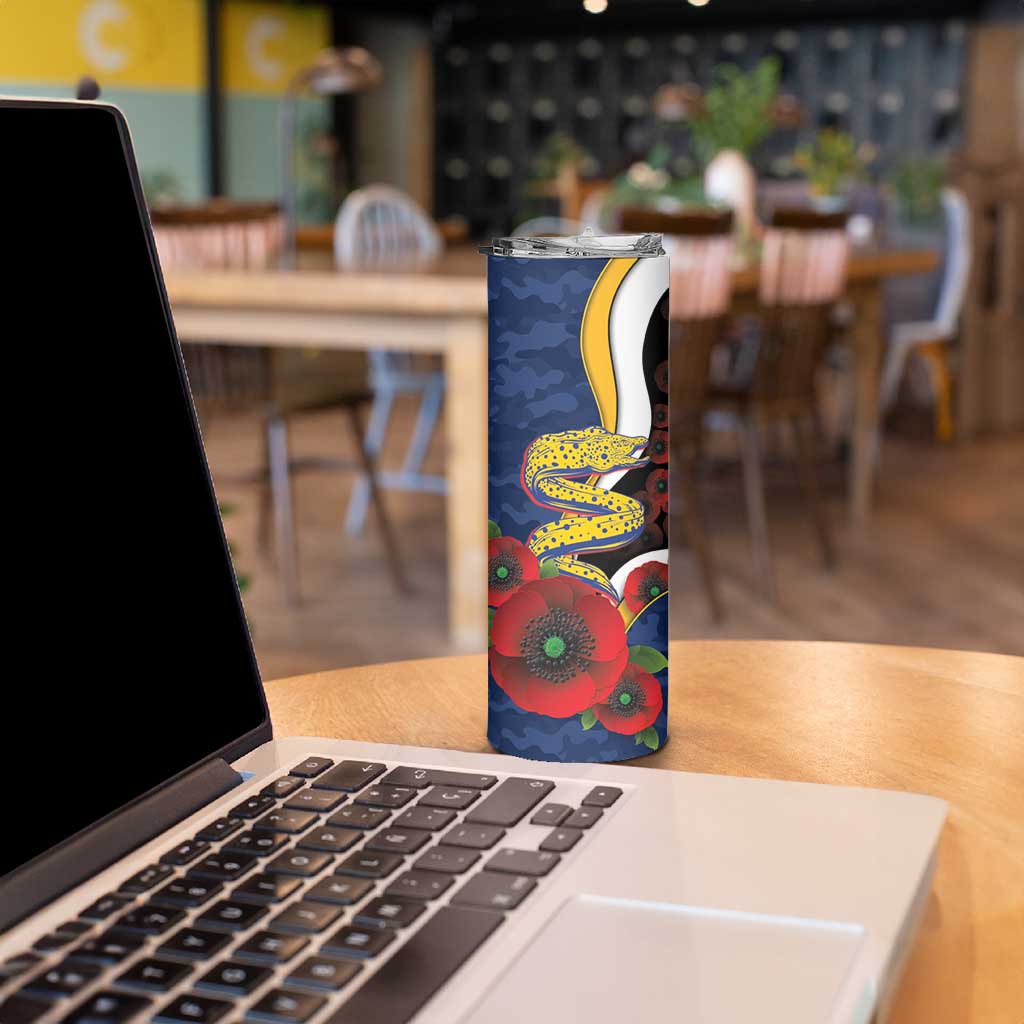 Parramatta Eels ANZAC Personalised Skinny Tumbler Lest We Forget Poppy Camo