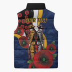 Parramatta Eels ANZAC Personalised Sleeveless Puffer Jacket Lest We Forget Poppy Camo