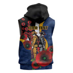 Parramatta Eels ANZAC Personalised Sleeveless Zip Hoodie Lest We Forget Poppy Camo