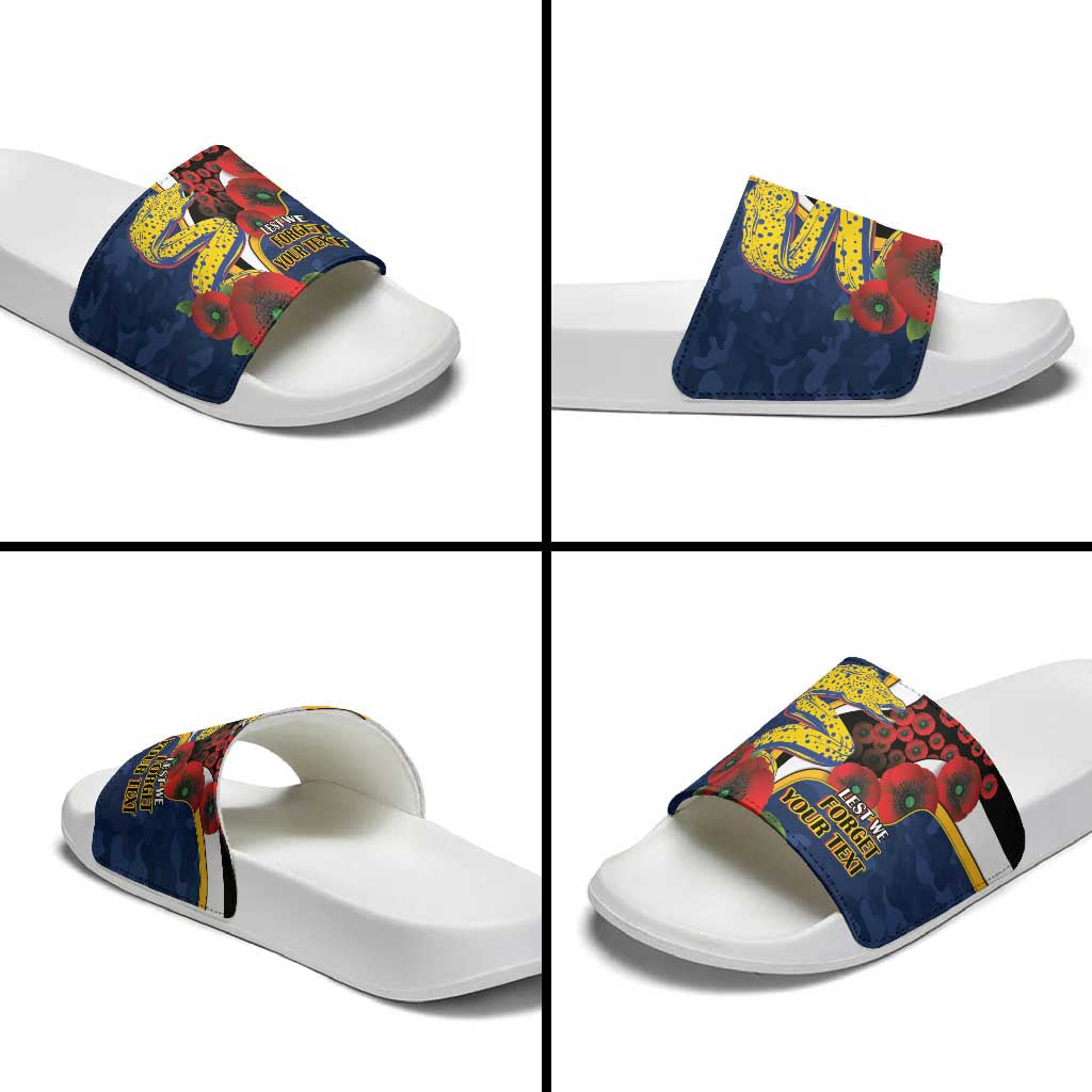 Parramatta Eels ANZAC Personalised Slide Sandals Lest We Forget Poppy Camo
