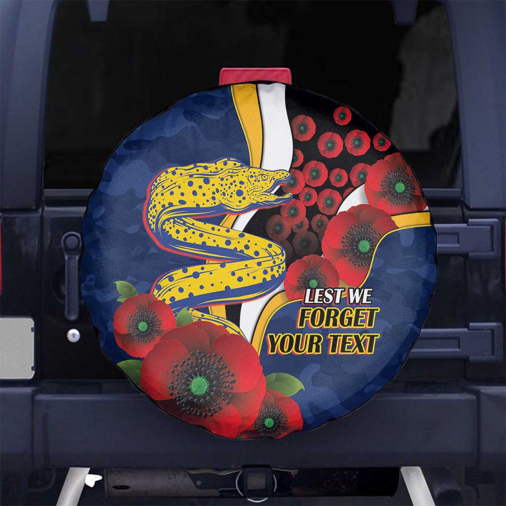 Parramatta Eels ANZAC Personalised Spare Tire Cover Lest We Forget Poppy Camo