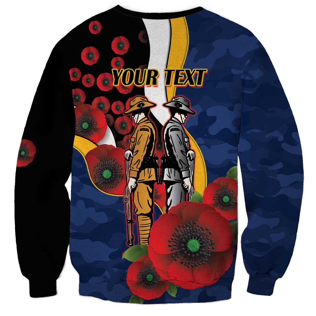 Parramatta Eels ANZAC Personalised Sweatshirt Lest We Forget Poppy Camo