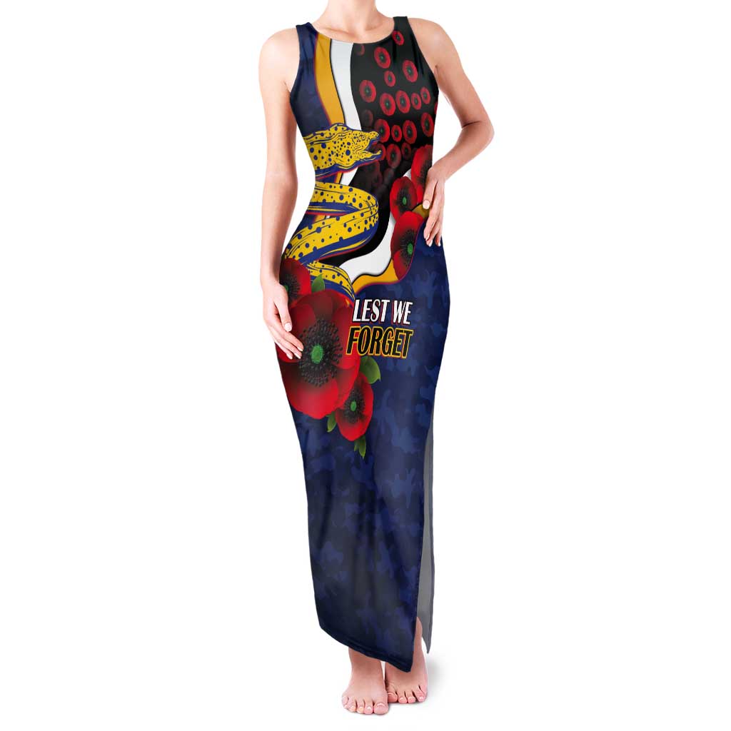 Parramatta Eels ANZAC Personalised Tank Maxi Dress Lest We Forget Poppy Camo
