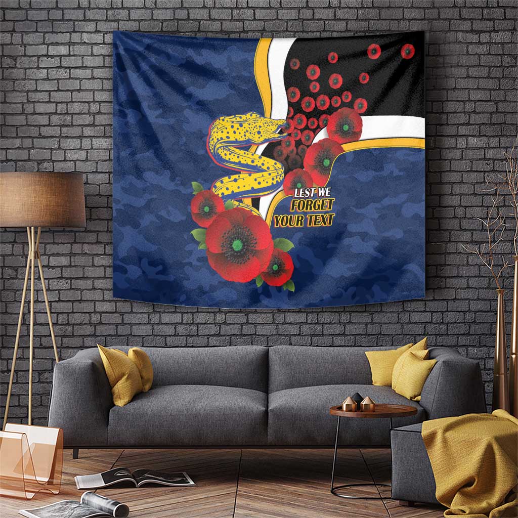 Parramatta Eels ANZAC Personalised Tapestry Lest We Forget Poppy Camo