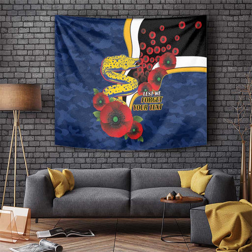 Parramatta Eels ANZAC Personalised Tapestry Lest We Forget Poppy Camo