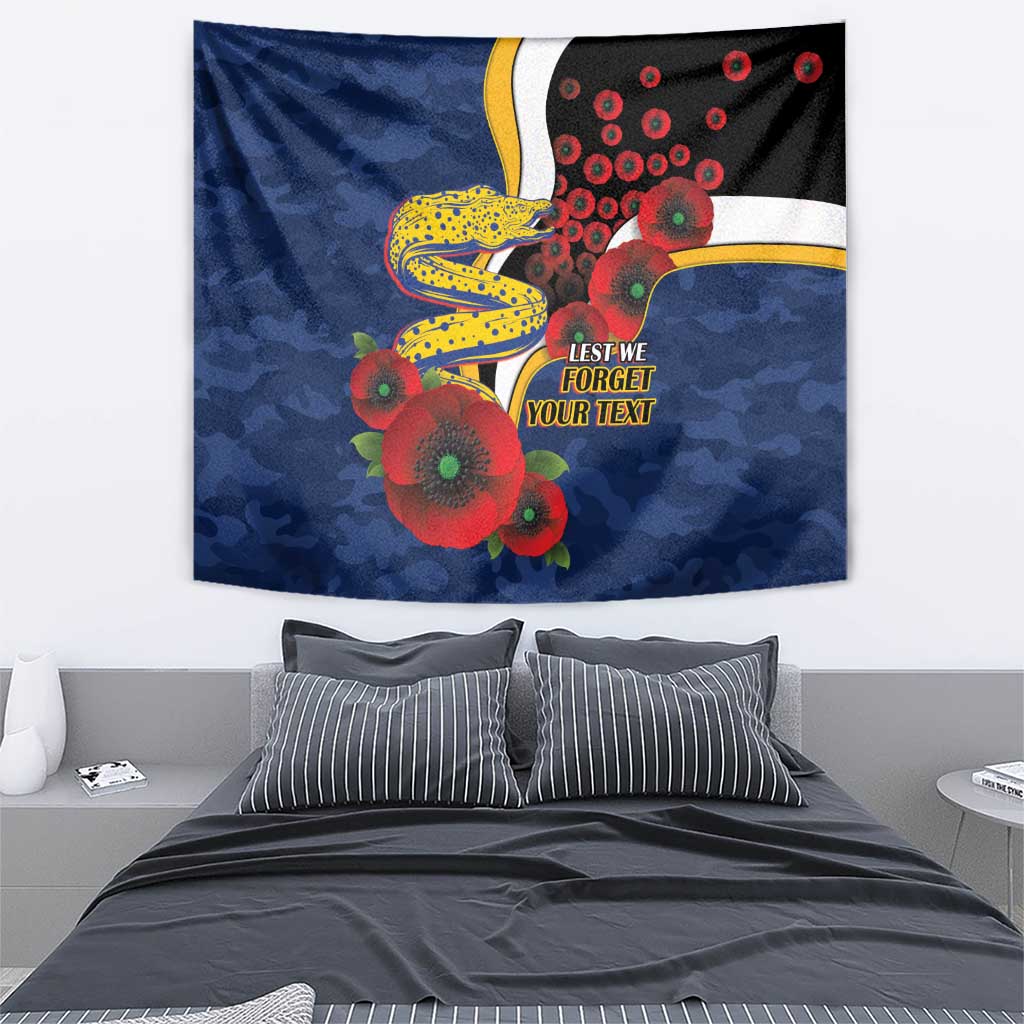 Parramatta Eels ANZAC Personalised Tapestry Lest We Forget Poppy Camo