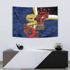 Parramatta Eels ANZAC Personalised Tapestry Lest We Forget Poppy Camo