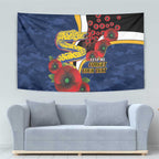 Parramatta Eels ANZAC Personalised Tapestry Lest We Forget Poppy Camo