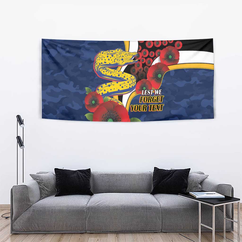 Parramatta Eels ANZAC Personalised Tapestry Lest We Forget Poppy Camo