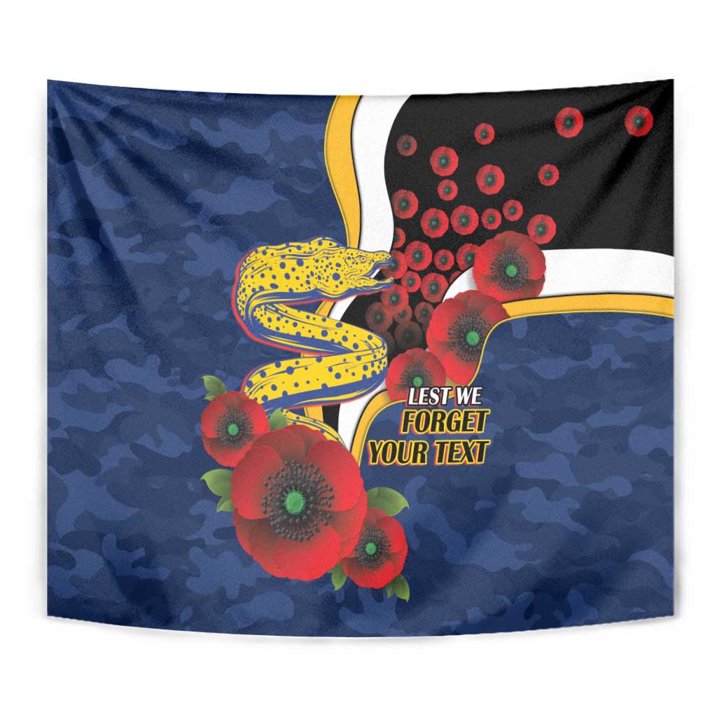 Parramatta Eels ANZAC Personalised Tapestry Lest We Forget Poppy Camo