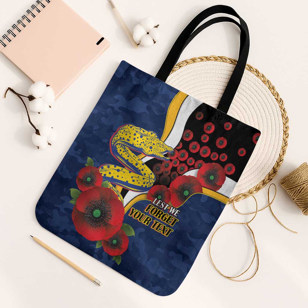 Parramatta Eels ANZAC Personalised Tote Bag Lest We Forget Poppy Camo