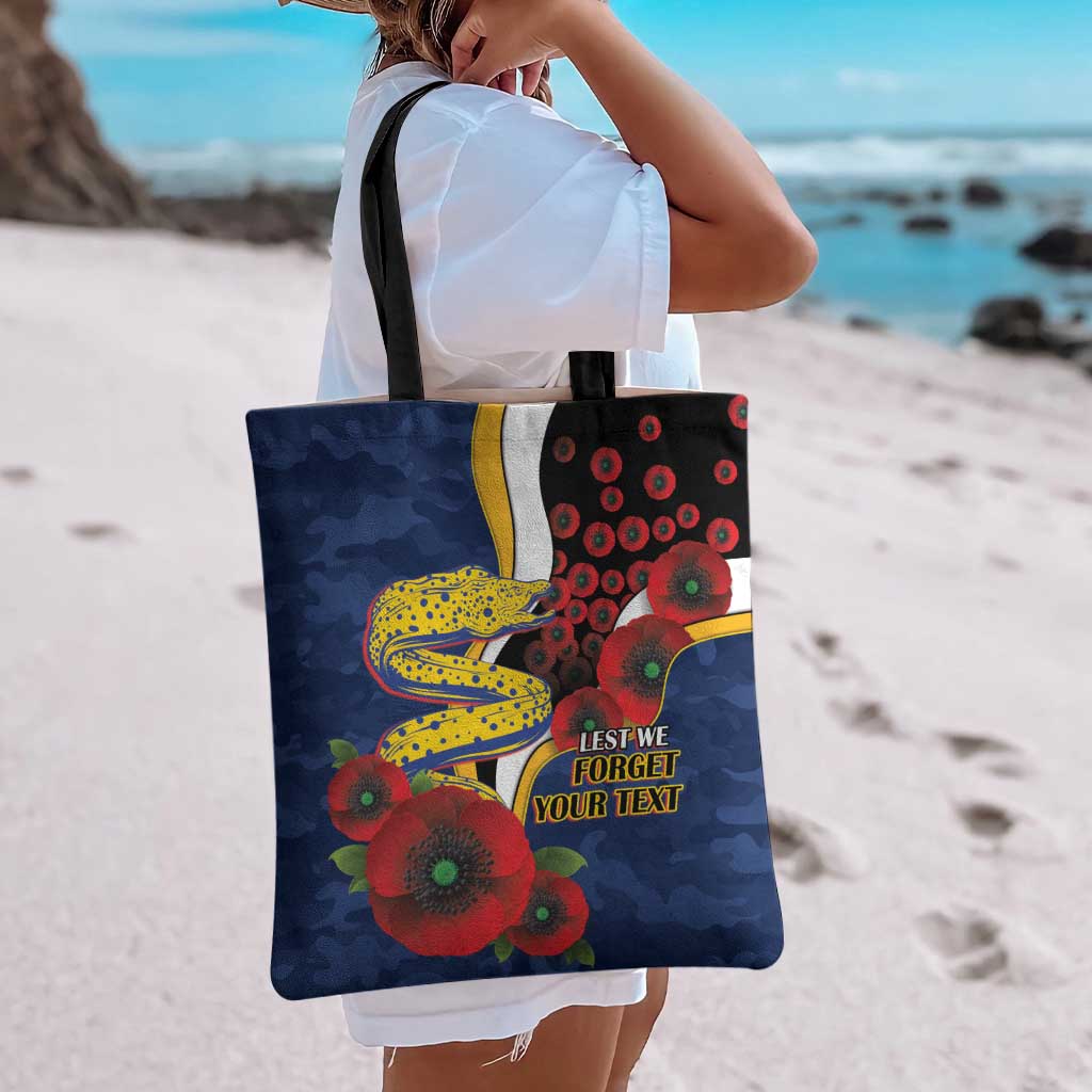 Parramatta Eels ANZAC Personalised Tote Bag Lest We Forget Poppy Camo
