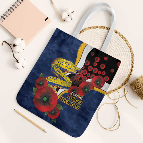 Parramatta Eels ANZAC Personalised Tote Bag Lest We Forget Poppy Camo