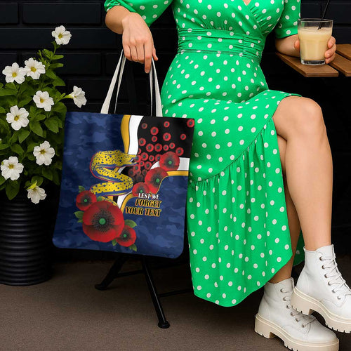 Parramatta Eels ANZAC Personalised Tote Bag Lest We Forget Poppy Camo