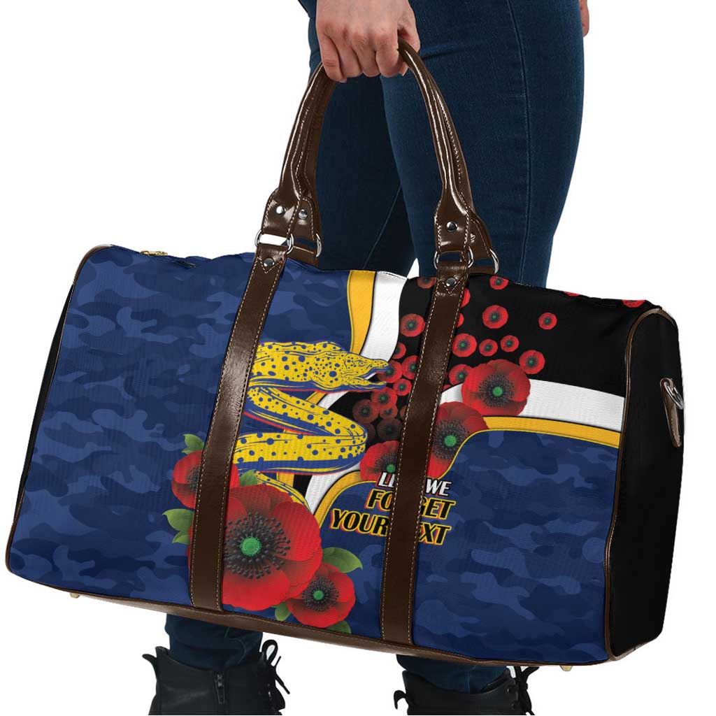 Parramatta Eels ANZAC Personalised Travel Bag Lest We Forget Poppy Camo