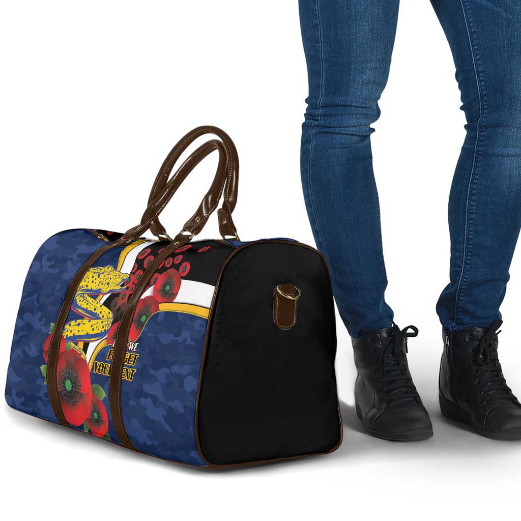 Parramatta Eels ANZAC Personalised Travel Bag Lest We Forget Poppy Camo