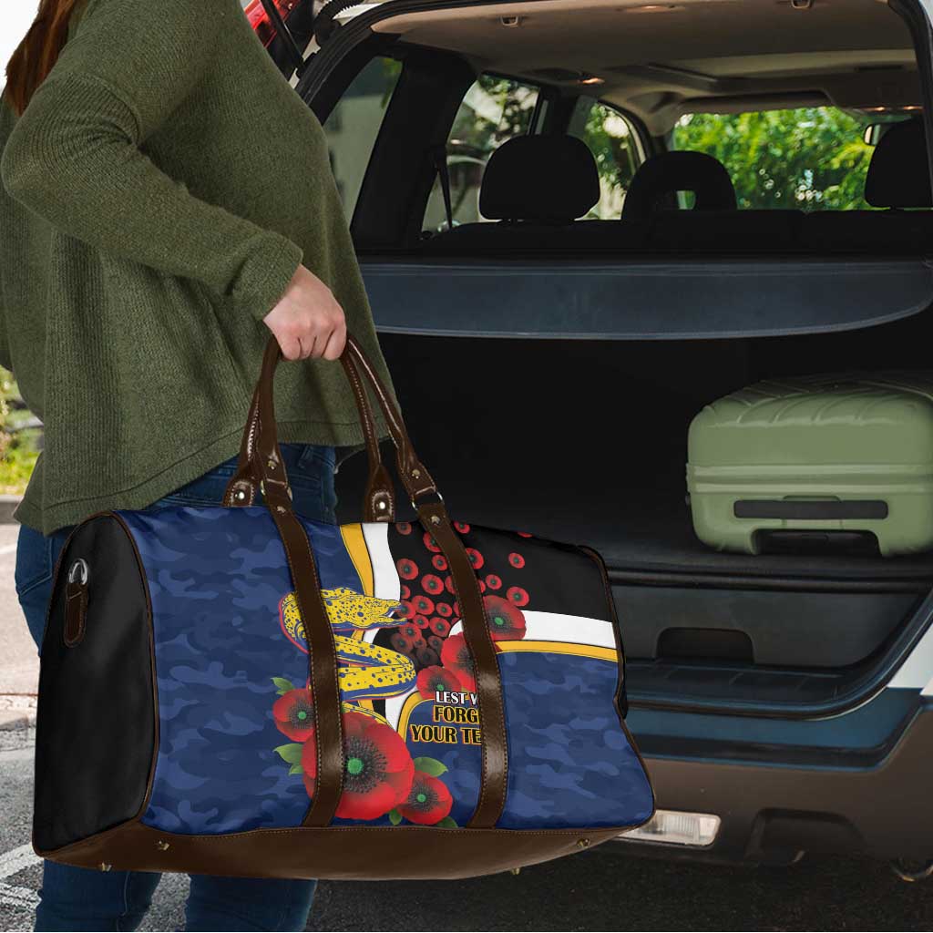 Parramatta Eels ANZAC Personalised Travel Bag Lest We Forget Poppy Camo
