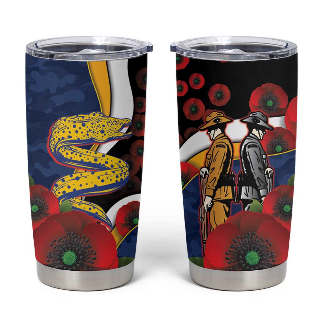 Parramatta Eels ANZAC Personalised Tumbler Cup Lest We Forget Poppy Camo