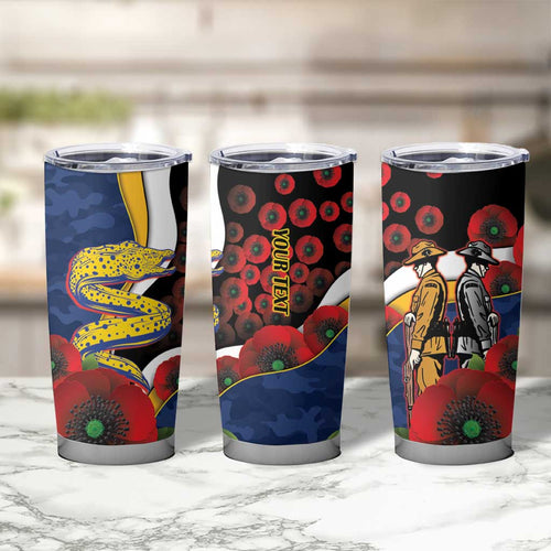 Parramatta Eels ANZAC Personalised Tumbler Cup Lest We Forget Poppy Camo