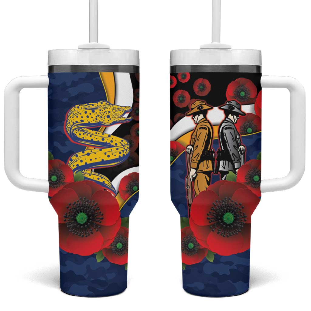 Parramatta Eels ANZAC Personalised Tumbler With Handle Lest We Forget Poppy Camo