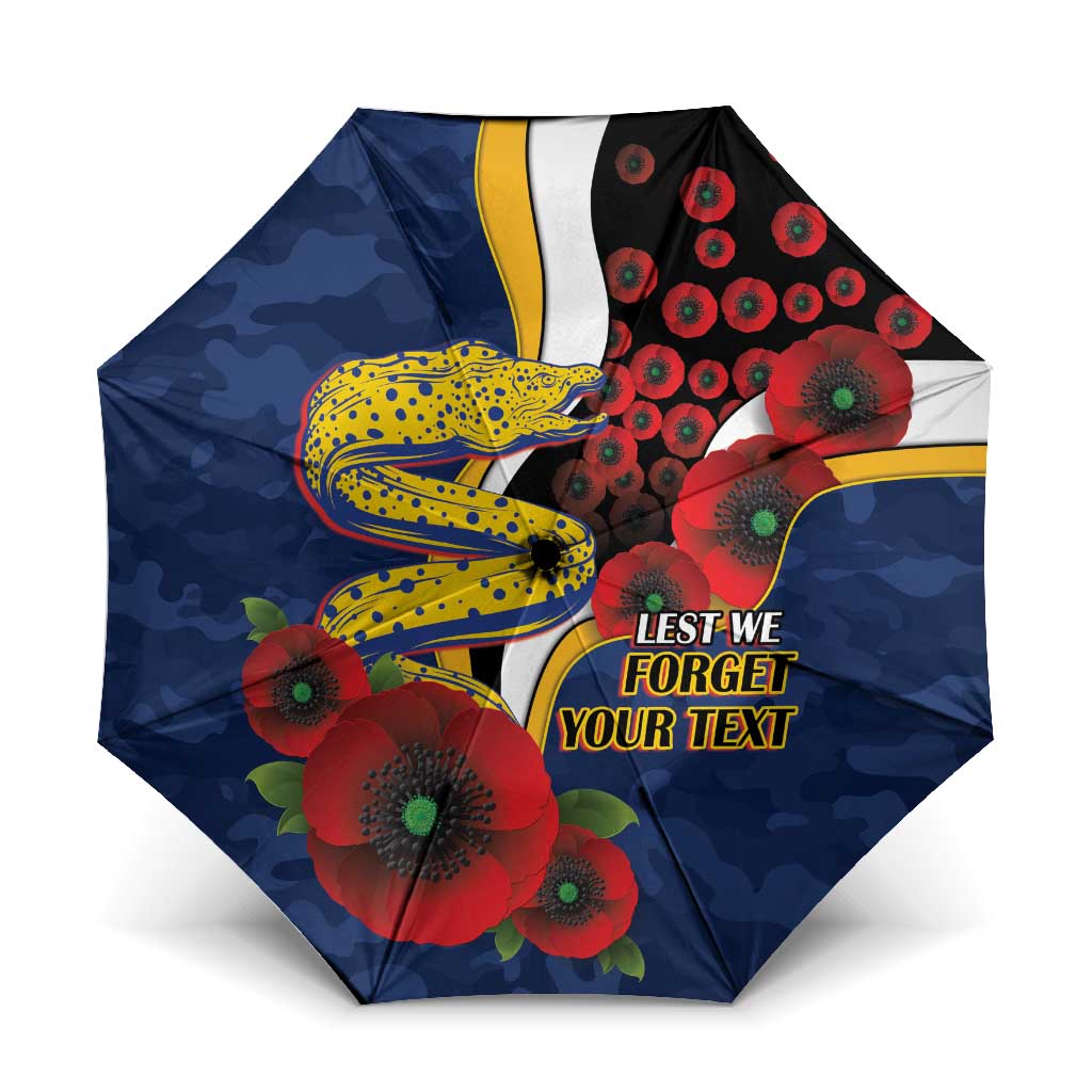 Parramatta Eels ANZAC Personalised Umbrella Lest We Forget Poppy Camo