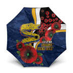 Parramatta Eels ANZAC Personalised Umbrella Lest We Forget Poppy Camo