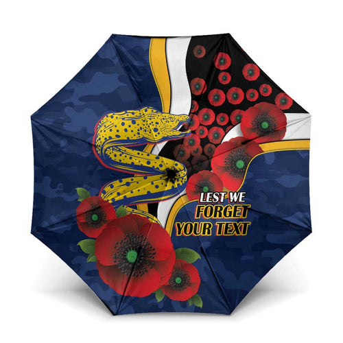 Parramatta Eels ANZAC Personalised Umbrella Lest We Forget Poppy Camo