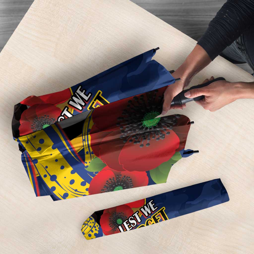 Parramatta Eels ANZAC Personalised Umbrella Lest We Forget Poppy Camo