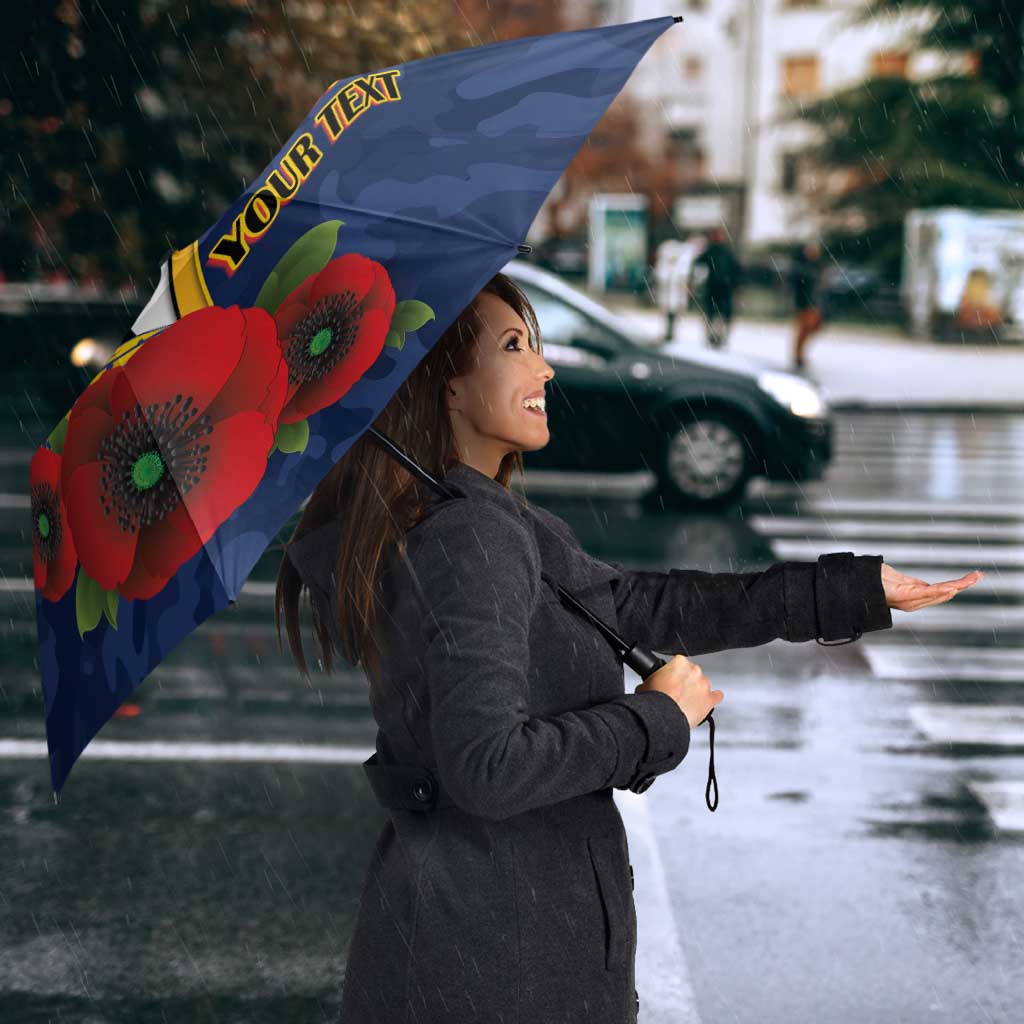 Parramatta Eels ANZAC Personalised Umbrella Lest We Forget Poppy Camo