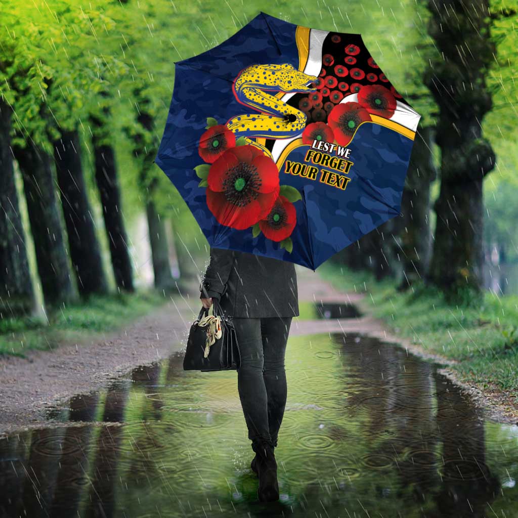 Parramatta Eels ANZAC Personalised Umbrella Lest We Forget Poppy Camo