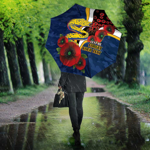 Parramatta Eels ANZAC Personalised Umbrella Lest We Forget Poppy Camo