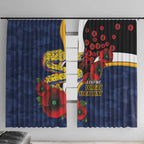 Parramatta Eels ANZAC Personalised Window Curtain Lest We Forget Poppy Camo