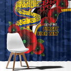 Parramatta Eels ANZAC Personalised Window Curtain Lest We Forget Poppy Camo
