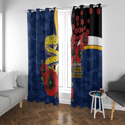 Parramatta Eels ANZAC Personalised Window Curtain Lest We Forget Poppy Camo